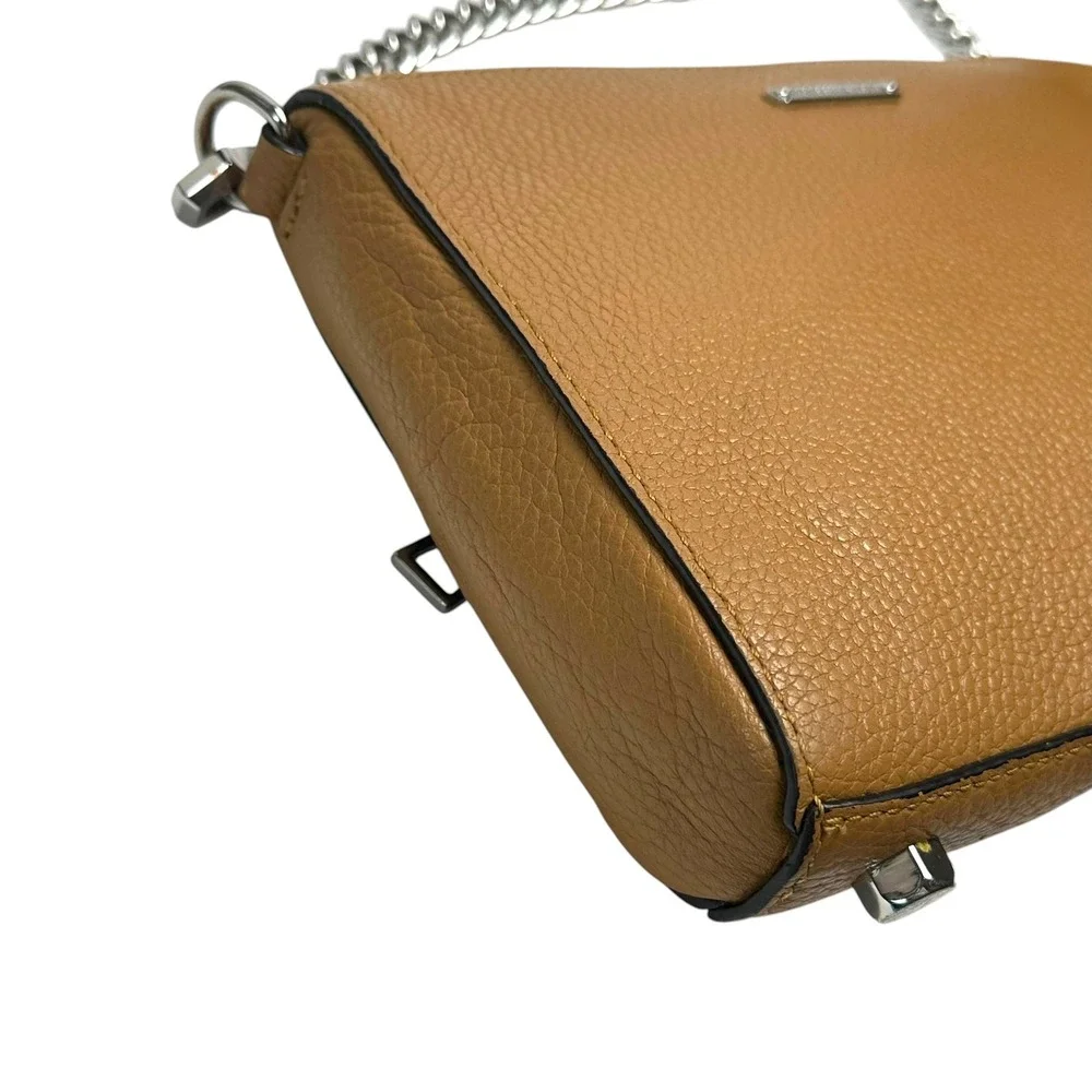 Rebecca Minkoff‎ Bag Mini 5-Zip Crossbody Pebbled Leather Almond Tan Mini Rocker